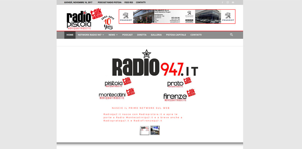realizzazione stiti web - studioweb360 - radio pistoia